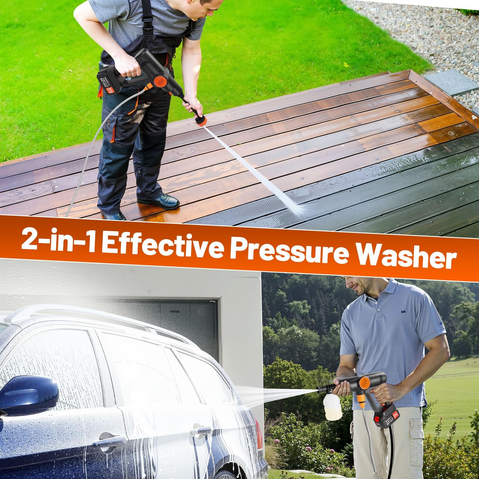 Cordless Pressure Washer Battery Powered, Portable Power Washer, Handheld Car