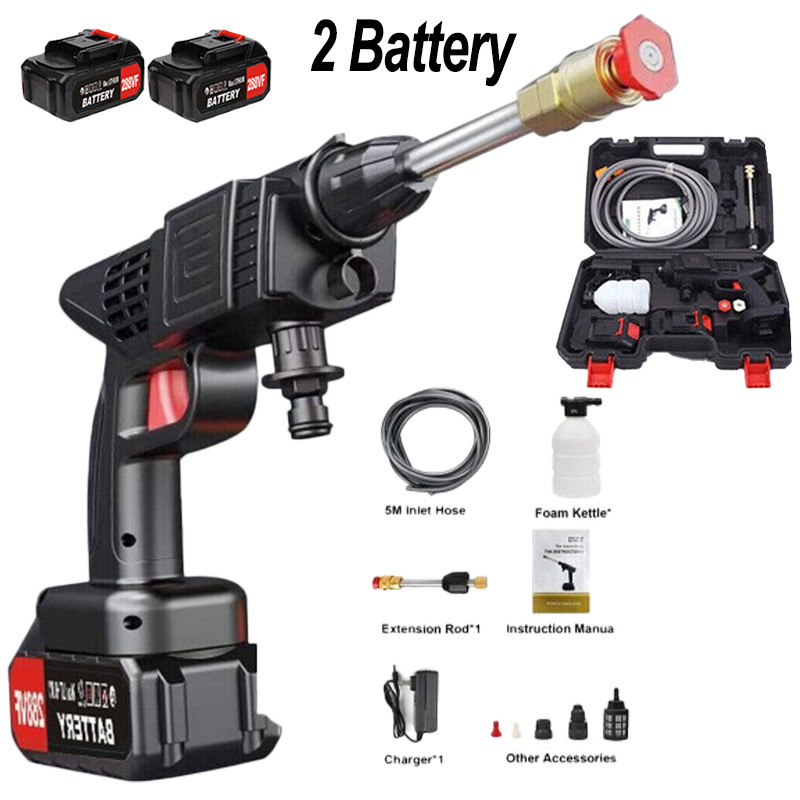 Portable Cordless Electric High Pressure Water Spray Gun Car Washer Cleaner Tool