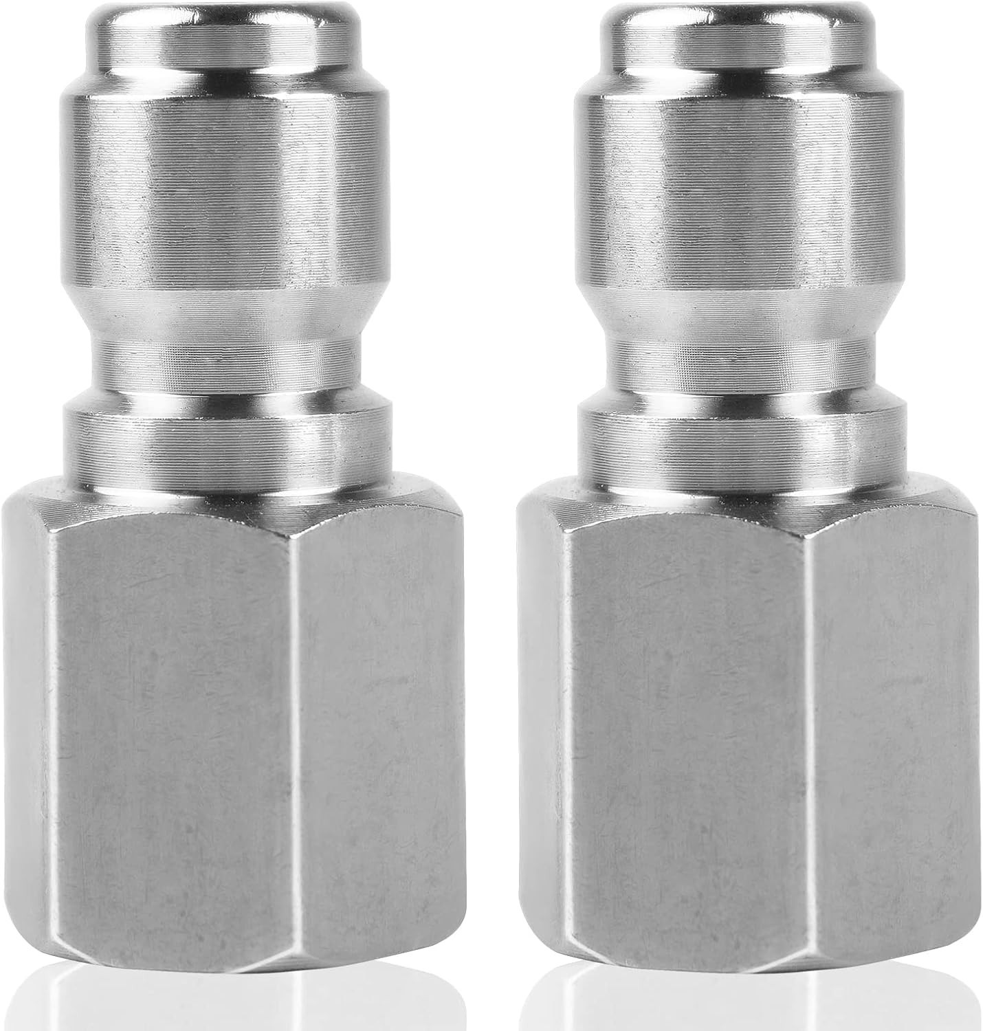 2Pcs Pressure Washer Coupler – Stainless Steel 1/4″ or 3/8″ Male Quick Connec…
