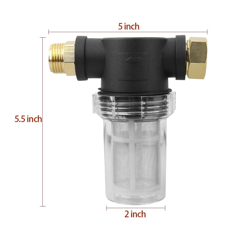 Garden Hose Inlet Sediment Filter 40 Mesh Screen Extra 100 Mesh ORing Wash