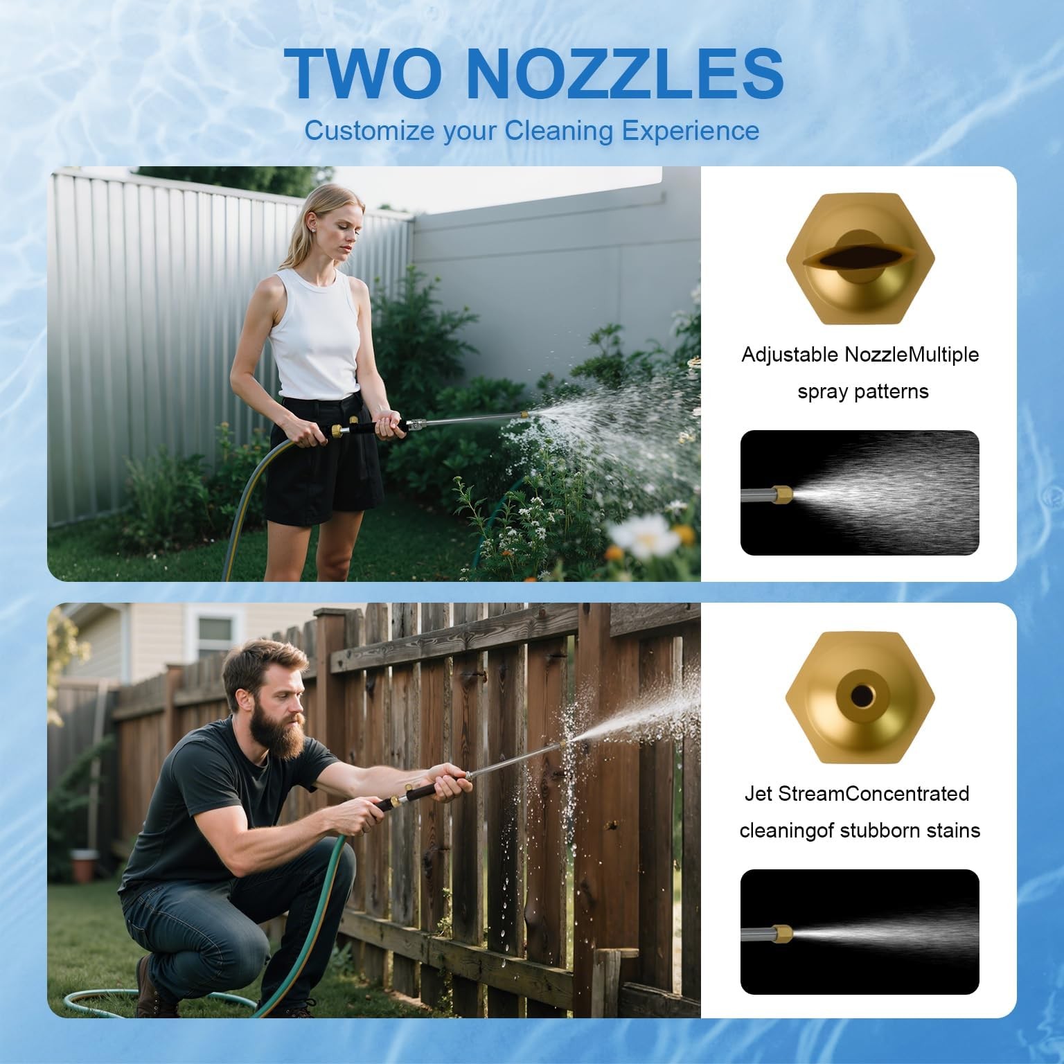 38in Upgrate High Pressure Hose Nozzle, 2-In-1 Power Washer Nozzle for Garden…