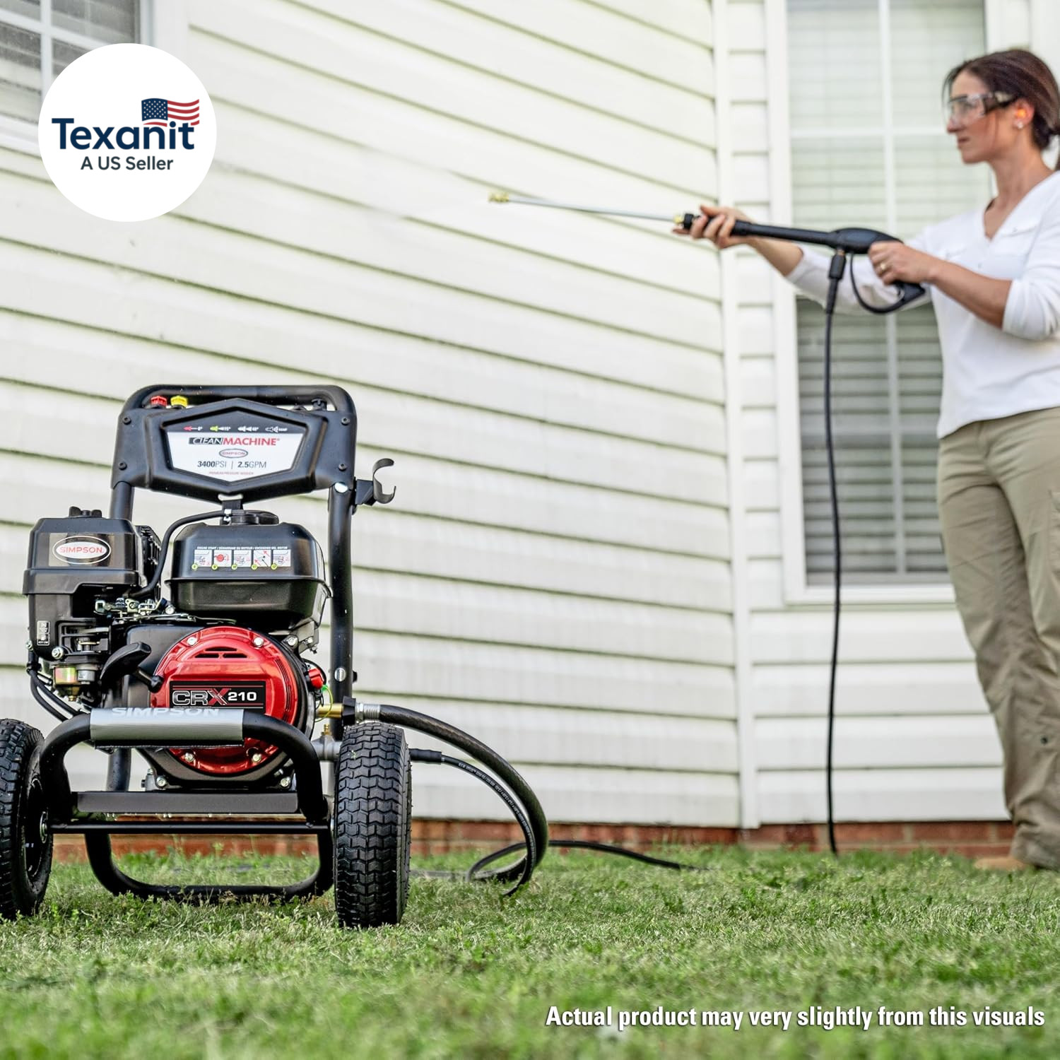 3400 PSI Gas Pressure Washer, 2.5 GPM Residential Power Washer, Cold Water, 25′