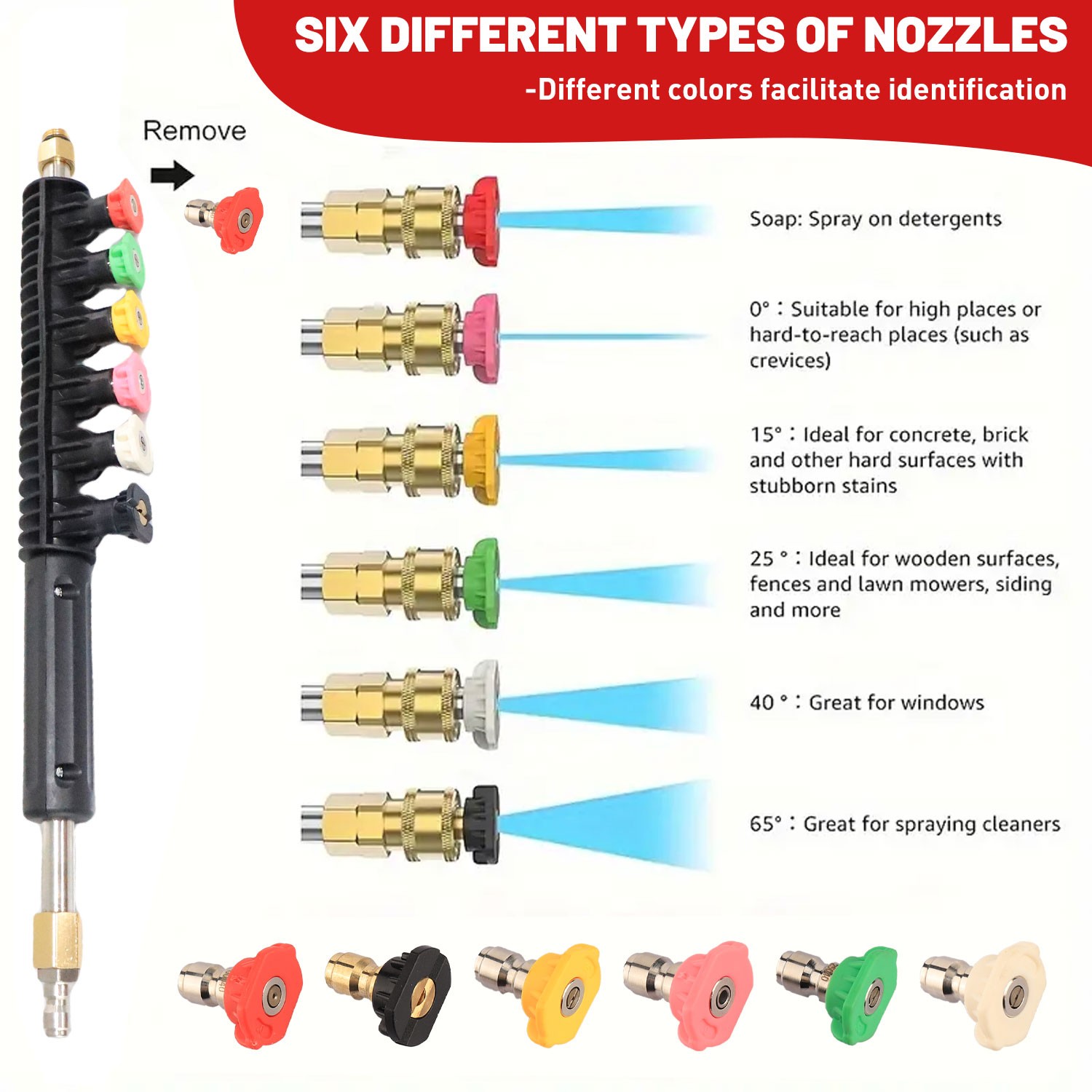 4000PSI High Pressure Washer Extension Wand Replace Lance Gutter Cleaner Nozzle