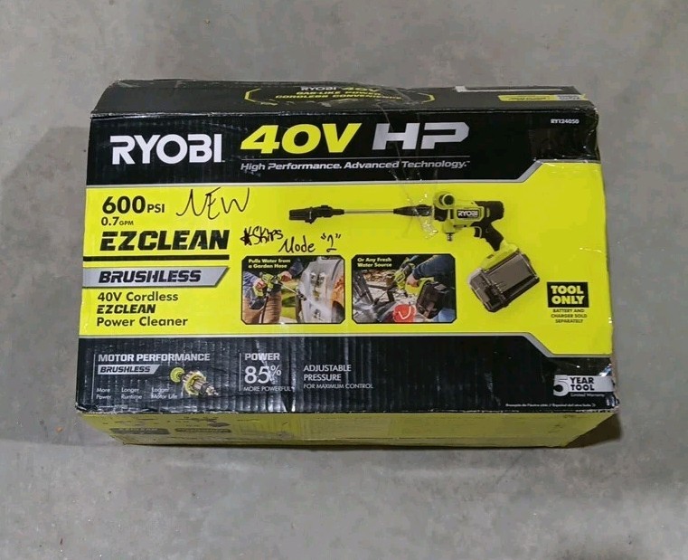 Ryobi 40V HP EZClean 600 PSI Power Cleaner Kit – RY124050 – Tool Only, *READ*