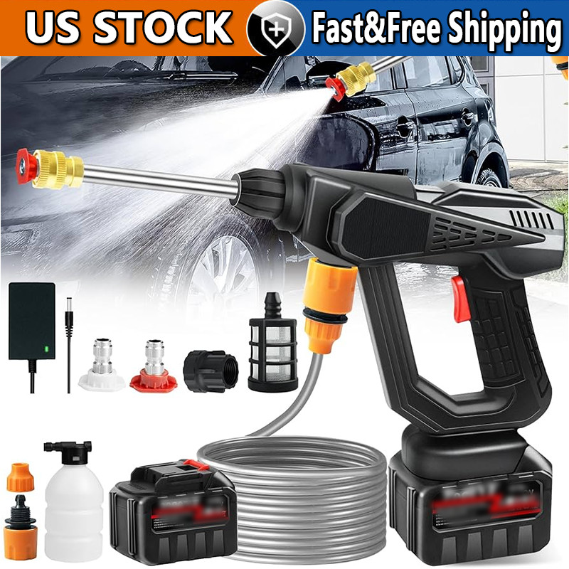 Portable Cordless Electric High Pressure Water Spray Gun Car Washer Cleaner Tool