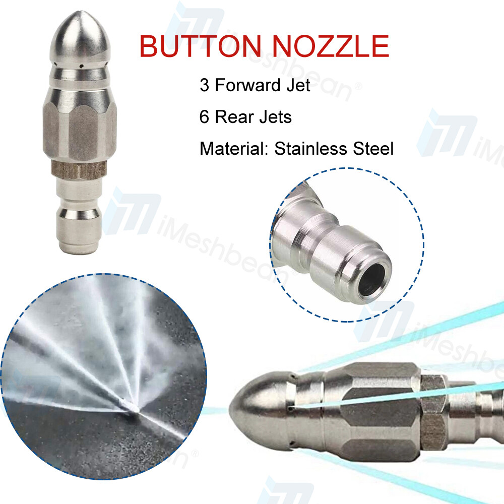 200FT Sewer Jetter Nozzles Kit Drain Cleaning Hose Pressure Washer Male 1/4″ NPT