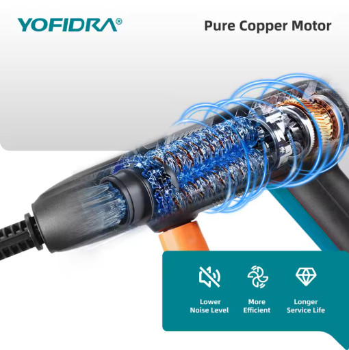 YOFIDRA 100Bar Pressure Washer 500W Spray Gun 22L Bucket for Makita