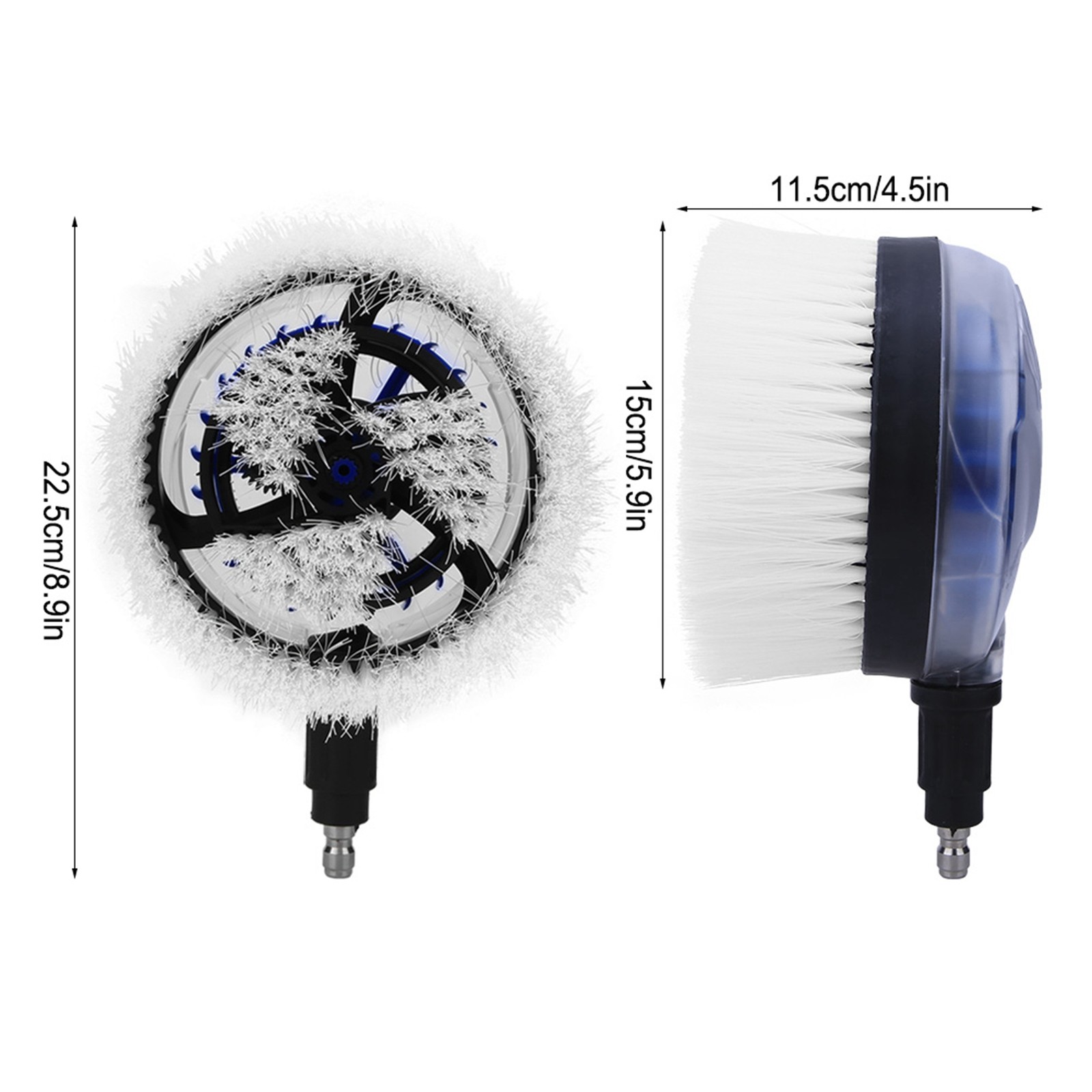 Rotary Wash Brush 360°s Fan shaped for High Pressure Water Gun 1/4 Quick NY