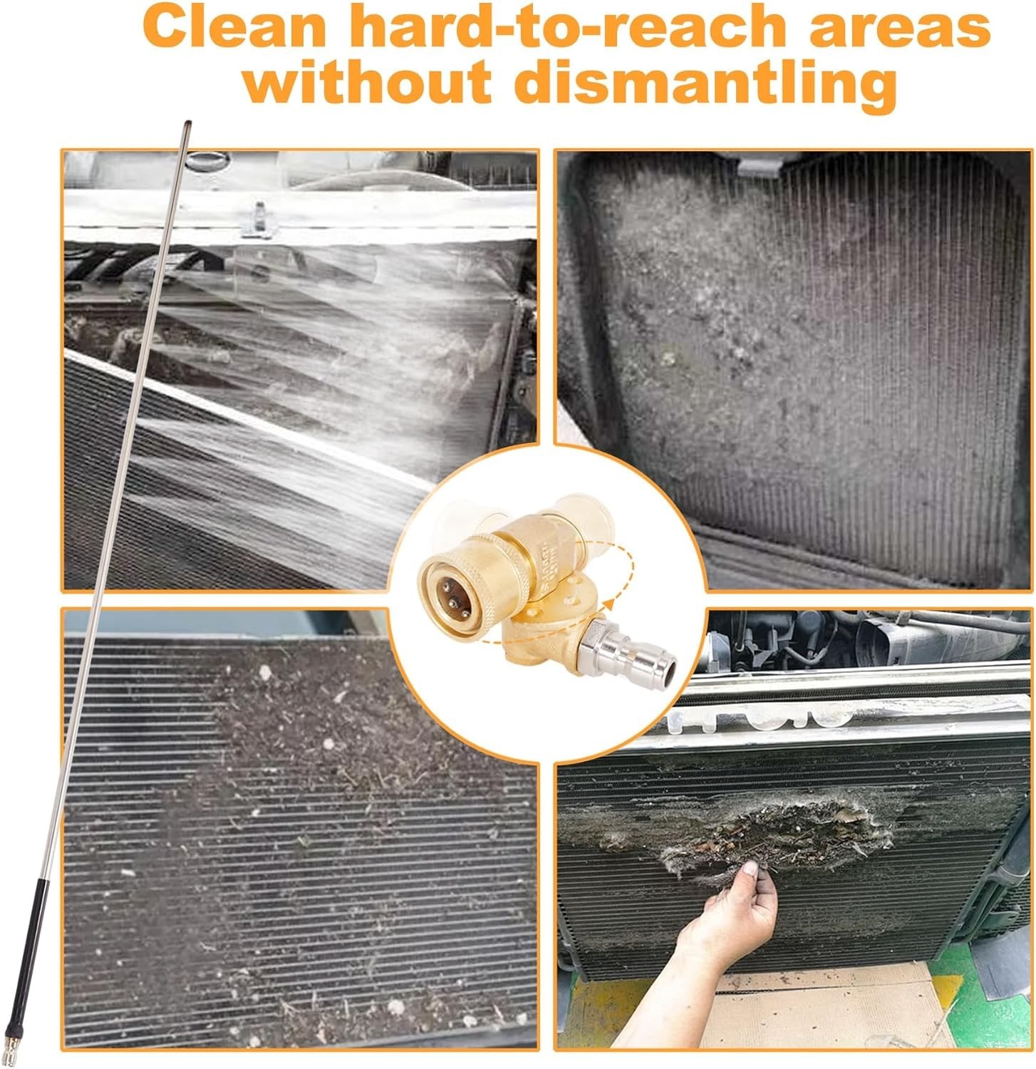 Ultimate Radiator Cleaning Solution – 40in Wand, 5000 PSI, Includes Accessories