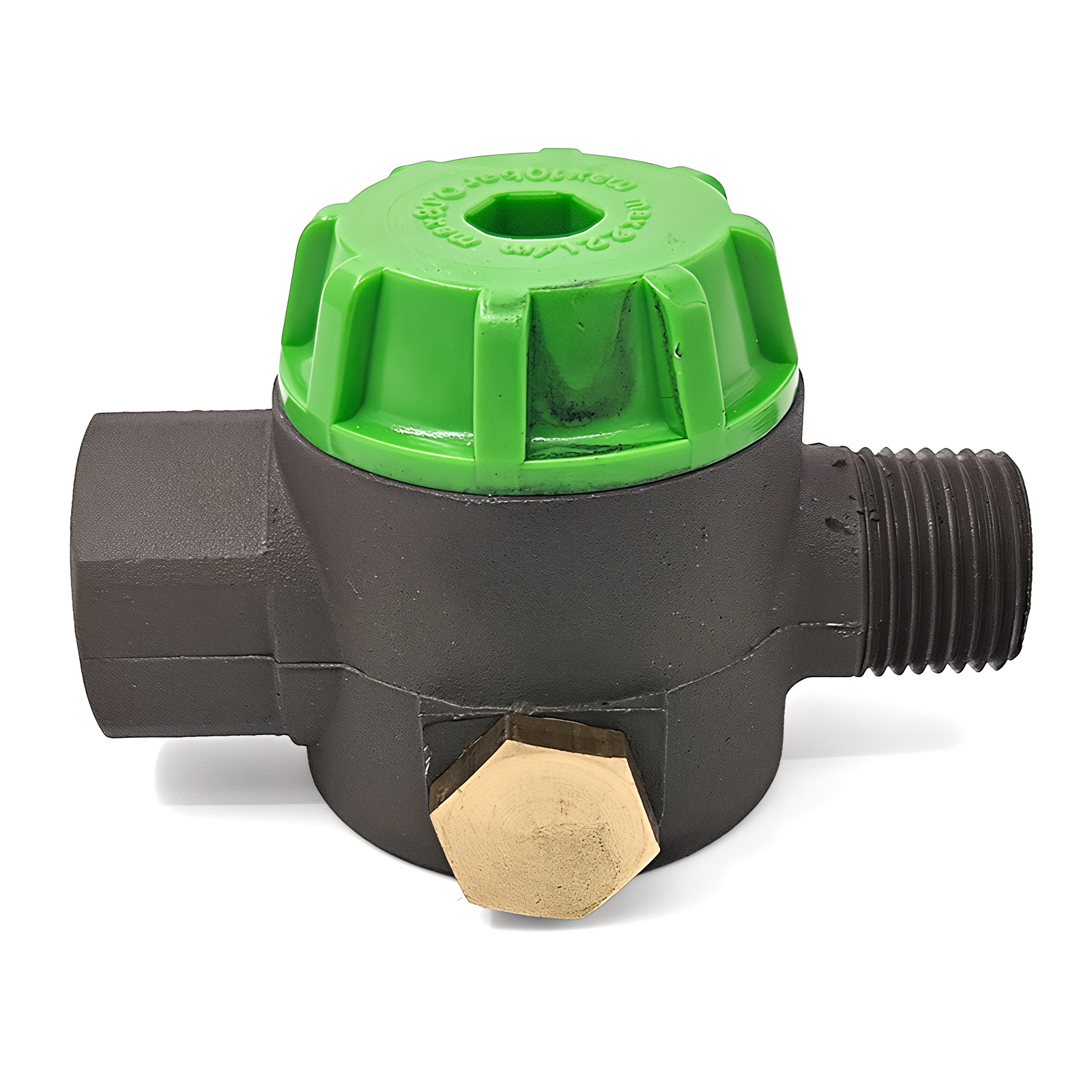 Green Cap In-Line Filter, 1/2″ FPT x 1/2″ MPT 40-Mesh