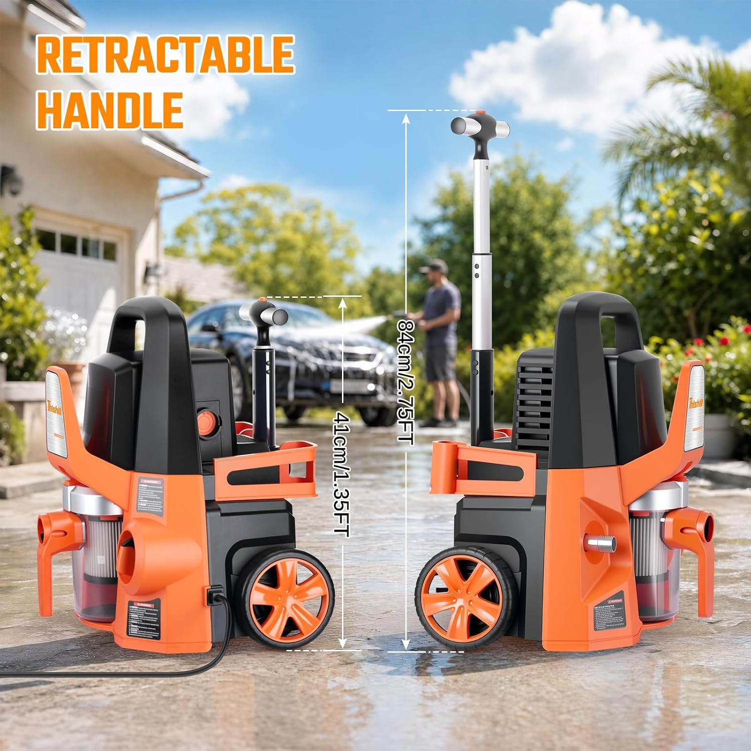 4-In-1 Pressure Washer and Wet/Dry Vacuum, 2800 PSI Max 1.7 GPM Electric Power W