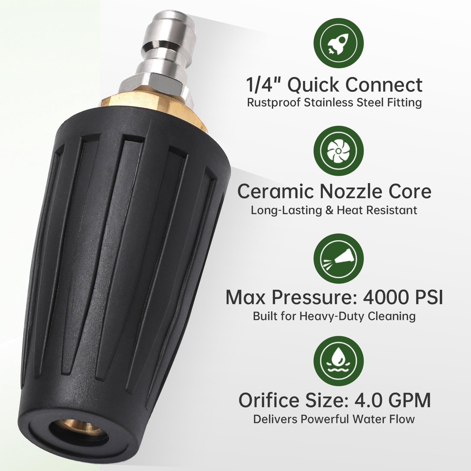 4000 PSI Pressure Washer Turbo Nozzle Tips Kit wiht 7 Spray Nozzle Tips