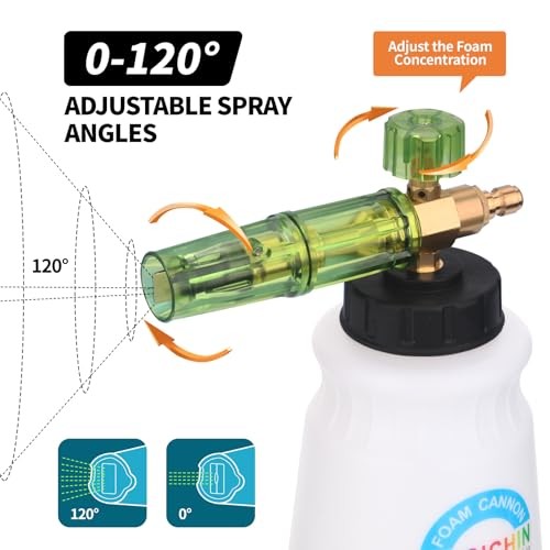 DUS-007 Snow Foam Lance Foam Cannon Adjustable Jet Wash, Quick Release Black