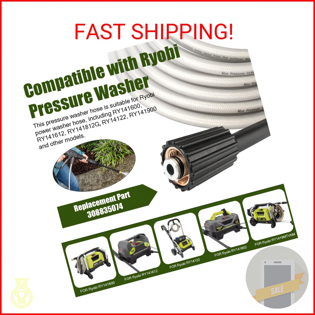 Pressure Washer Hose for Ryobi Power Washer Hose Replacement Ryobi Electric Powe