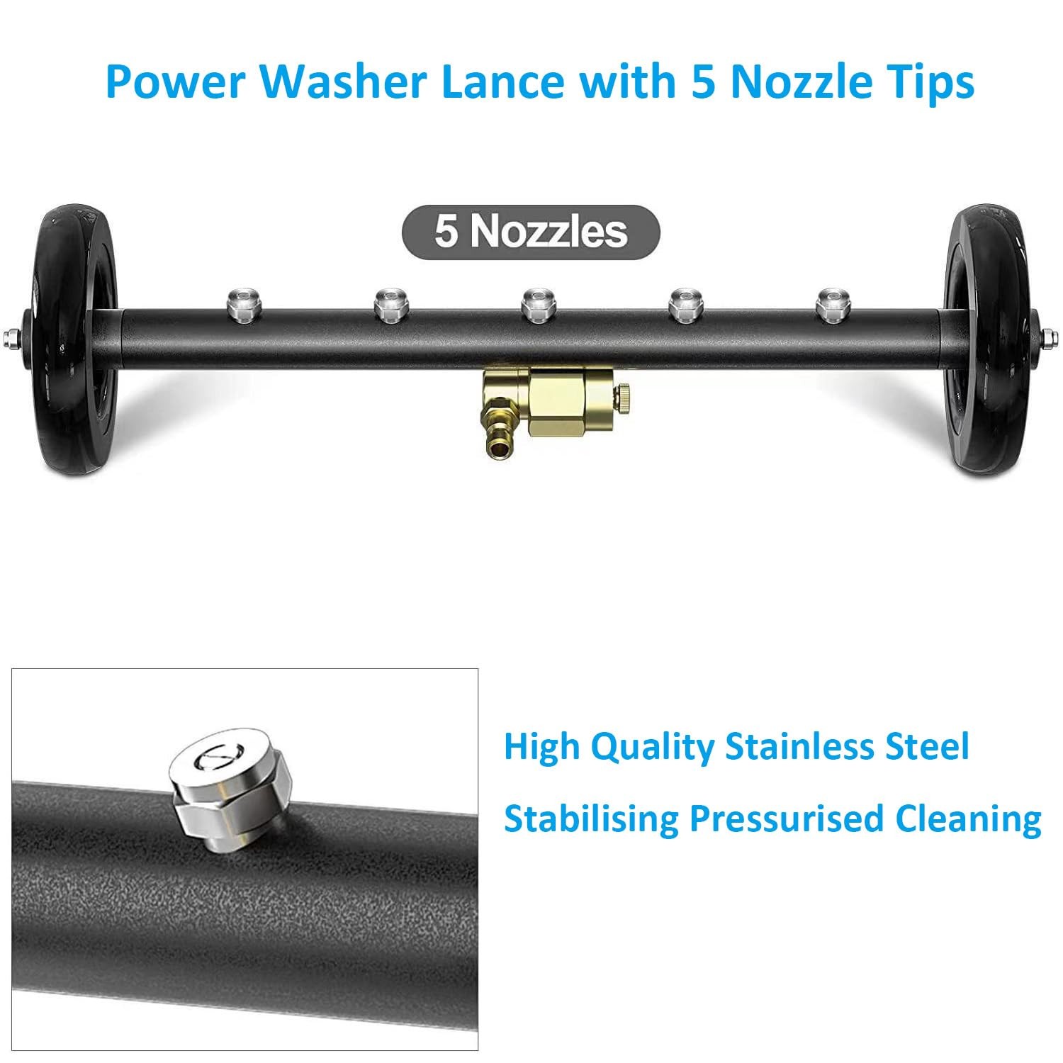 18″ Large Undercarriage Pressure Washer Attachments with 5 Nozzles Under Car …