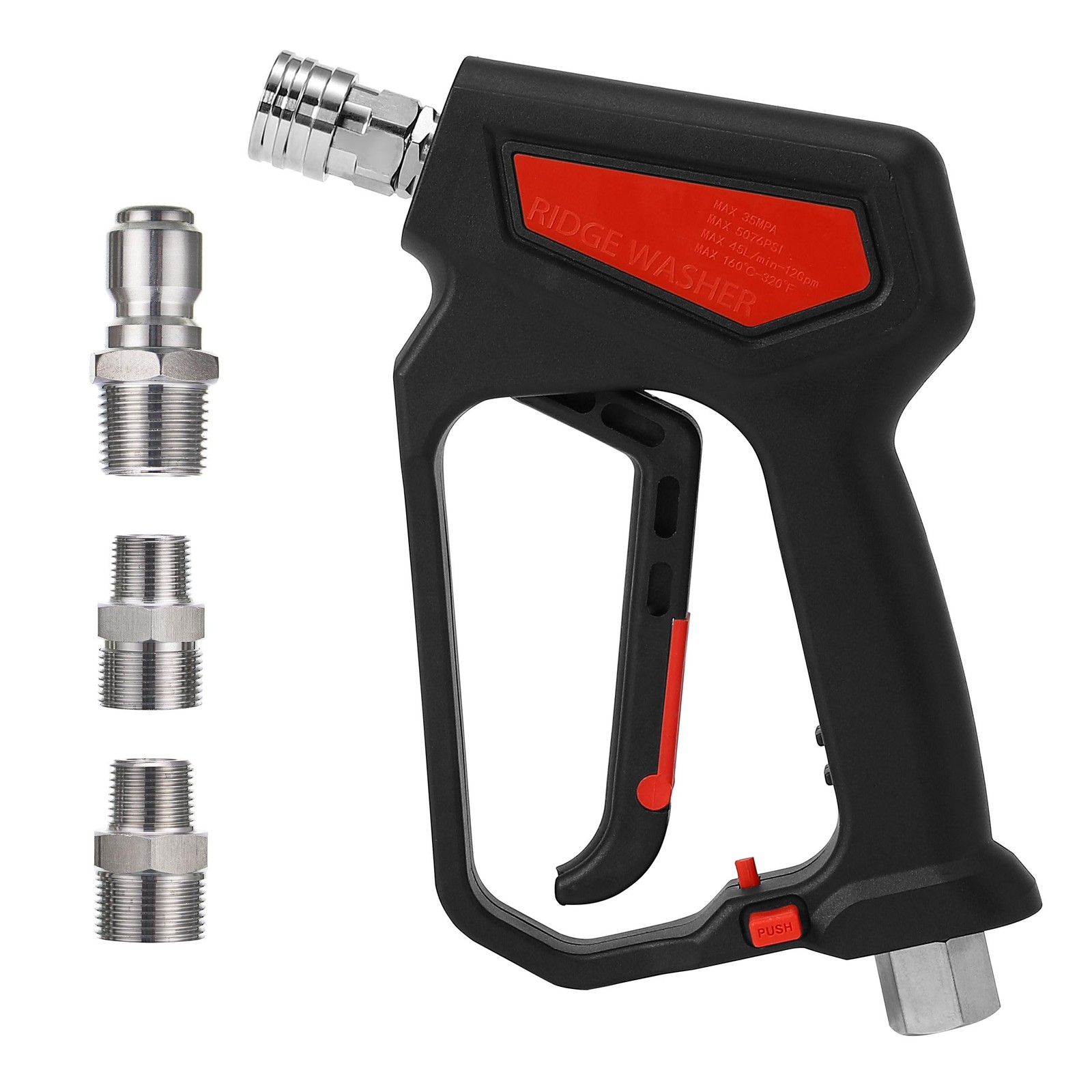 Pressure Washer Gun 5000 PSI 12 GPM High Pressure Spray 1/4 3/8 Quick