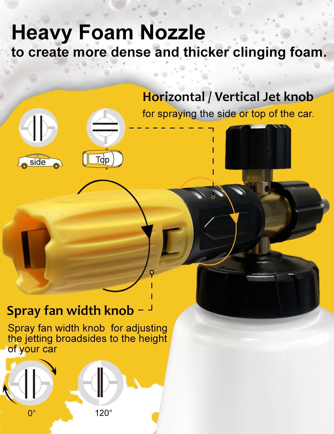 Foam Cannon with Pressure Washer Tips and Nozzle Holder, 4000PSI Car Soap Dis…