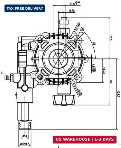 2400-2800PSI Pressure Washer Replacement Pump, 3/4″ Shaft Horizontal Pressure Pu