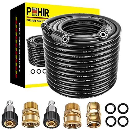 100ft Pressue Washer Hose 4000 PSI, High 100FT included accessories Black