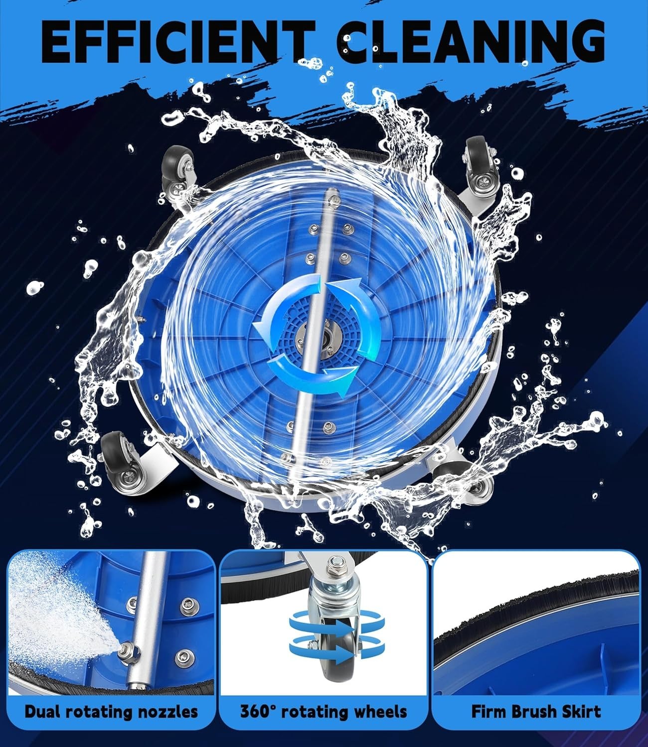 20” Pressure Washer Surface Cleaner, 4500 PSI Surface Cleaner Power Washing