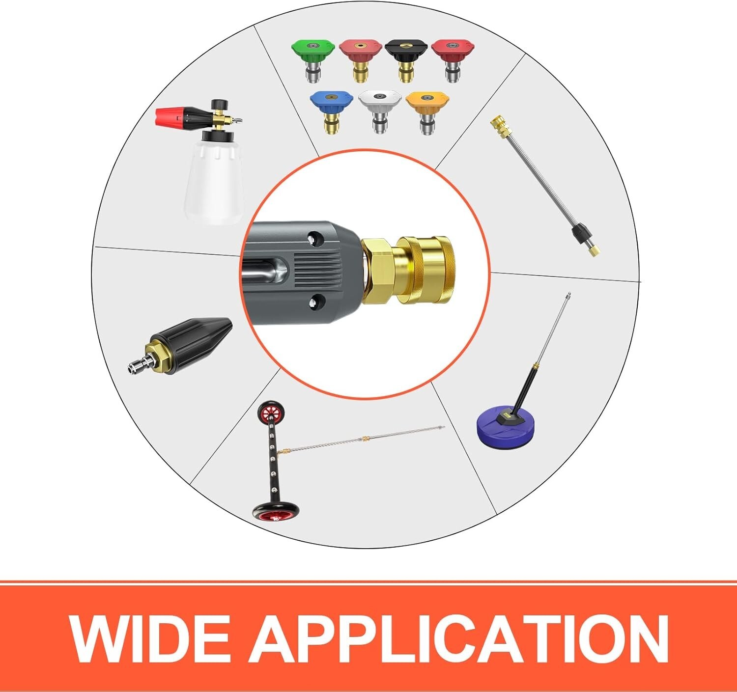 High Pressure 3600PSI Car Power Washer Gun Spray Wand Lance Nozzle Kit