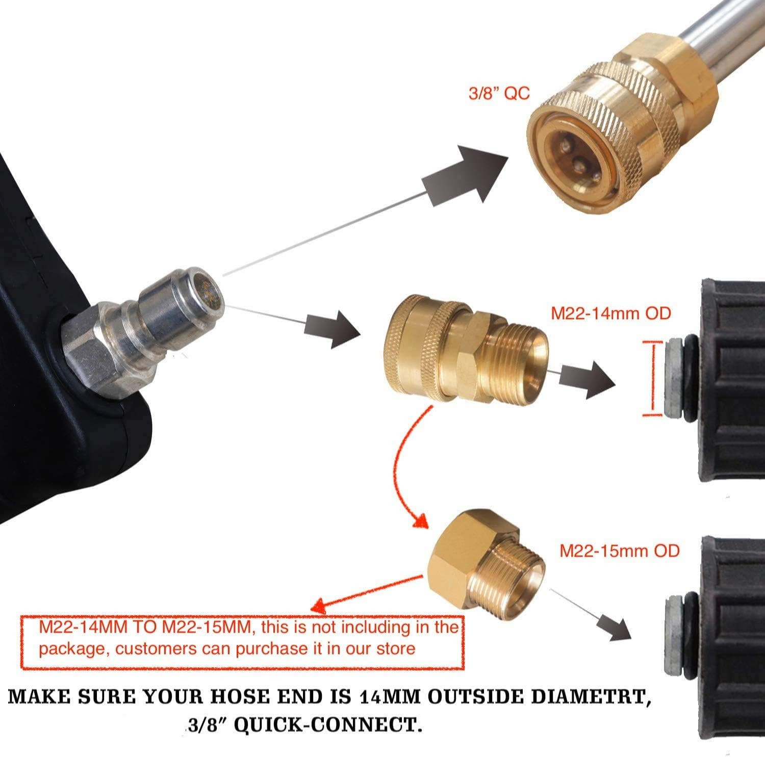 Pressure Washers Telescoping Extension Wand Commercial Grade 4000 Psi Spray Pole
