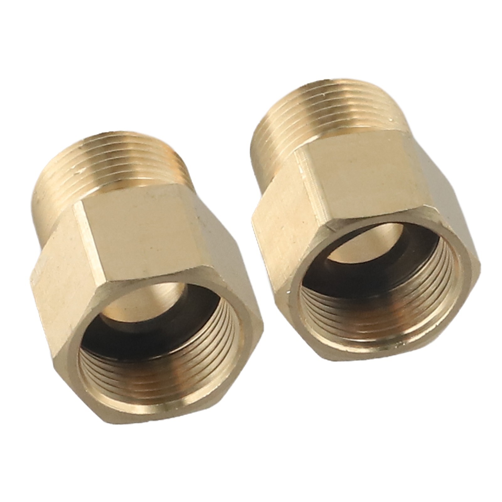2x Coupler M22 15mm Male To 14mm Female Pressure Washer Hose Thread Connector