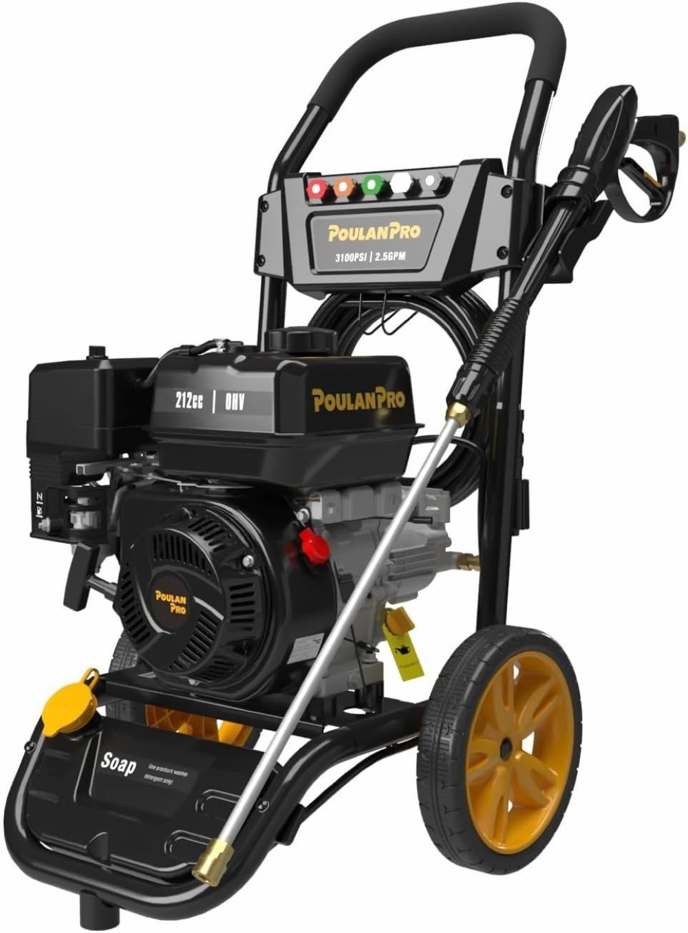 3100 Max PSI 2.5 Max GPM Gas Pressure Washer Detergent Tank Deck Water Cleaner