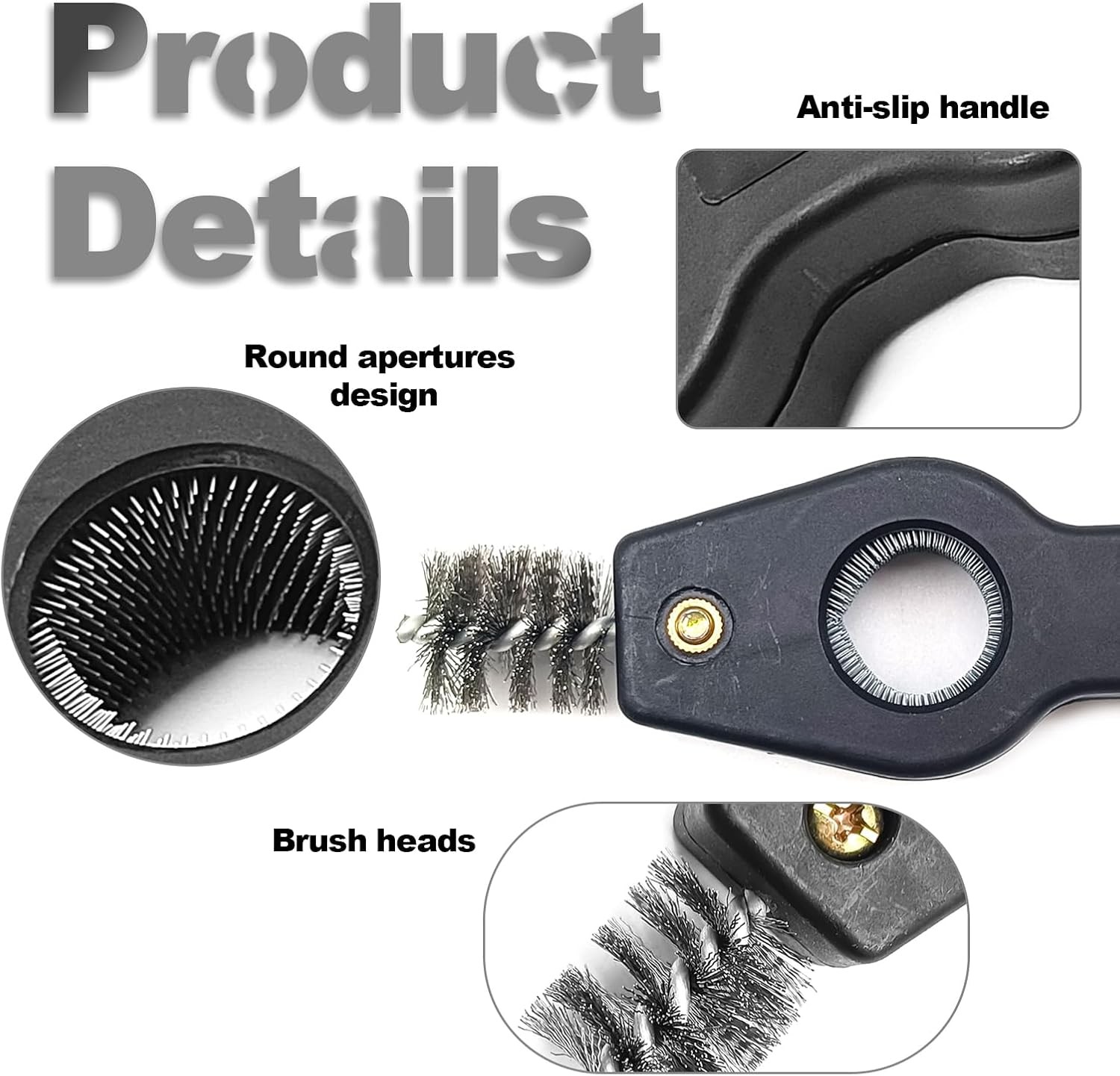 4 in 1 Car Battery Cleaning Brush,Anti-Corrosion Black