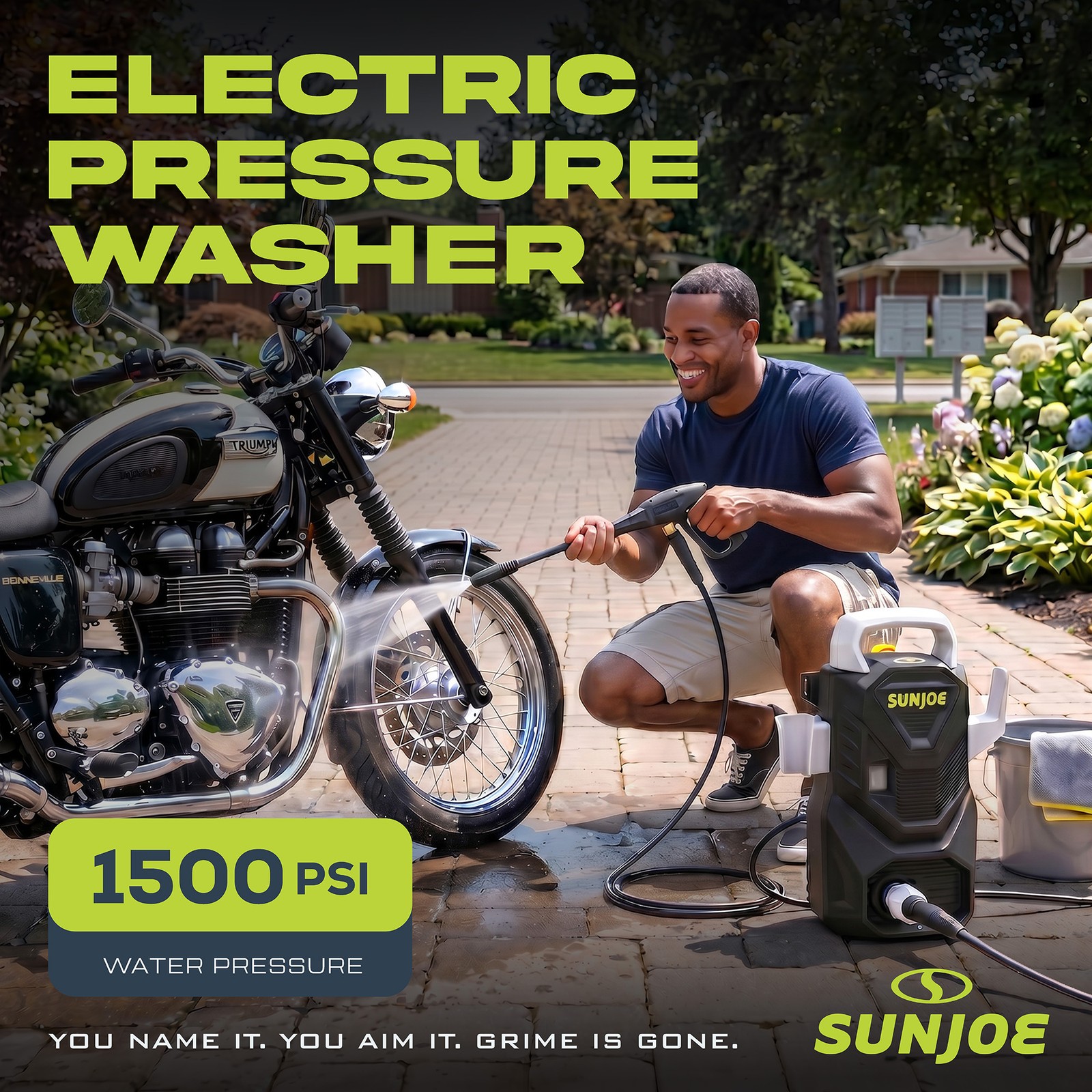Sun Joe Electric Pressure Washer with Foam Cannon, 1500 PSI, 1.1 GPM (Used)
