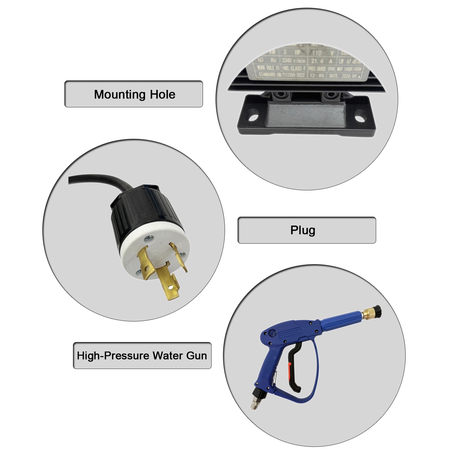 110V 2.4/2.95HP 1160/1450psi 11-13L/min Electric Car Washing Machine