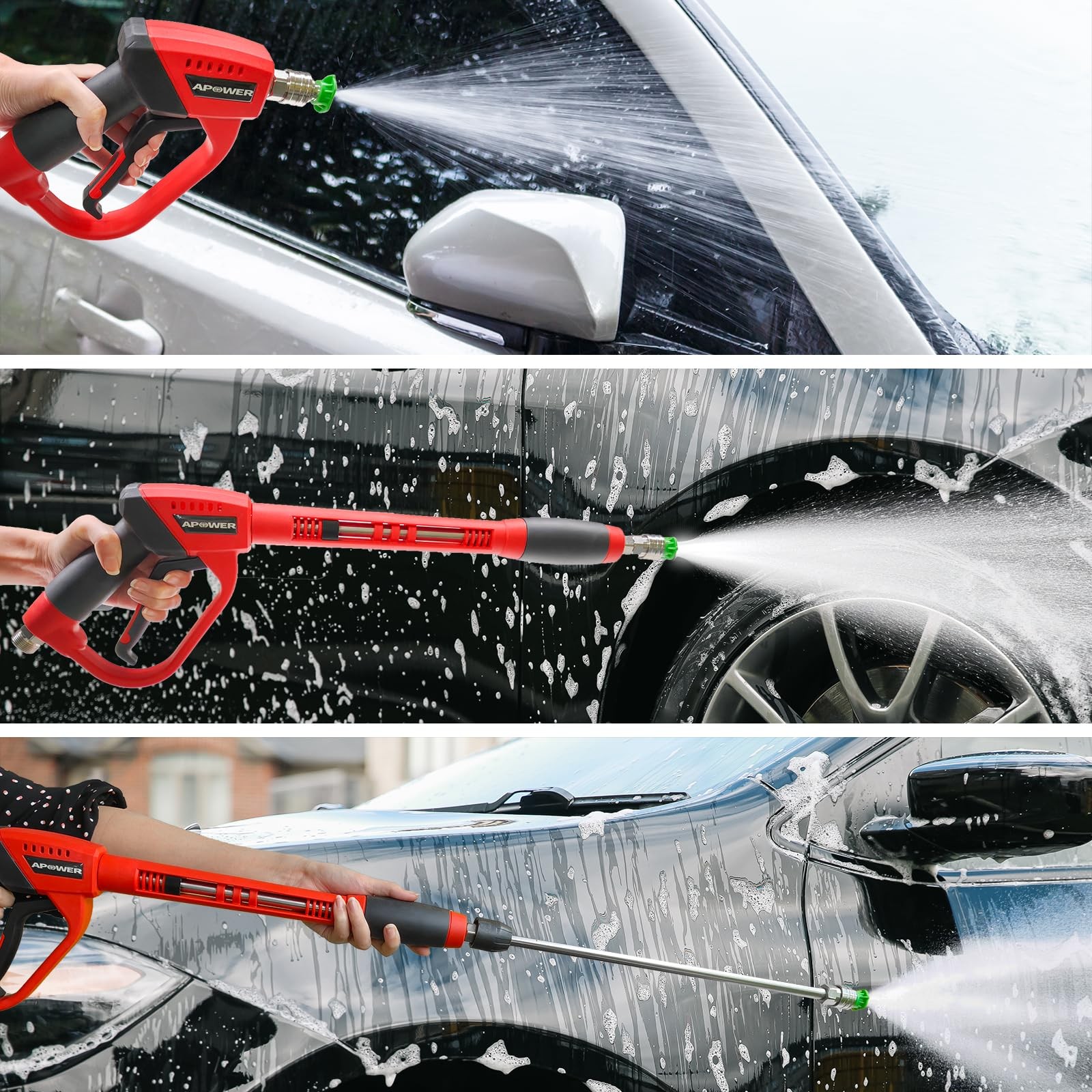 Pressure Washer Gun, with Replacement Wand Extension, 40 Inch Power Washer Lo…