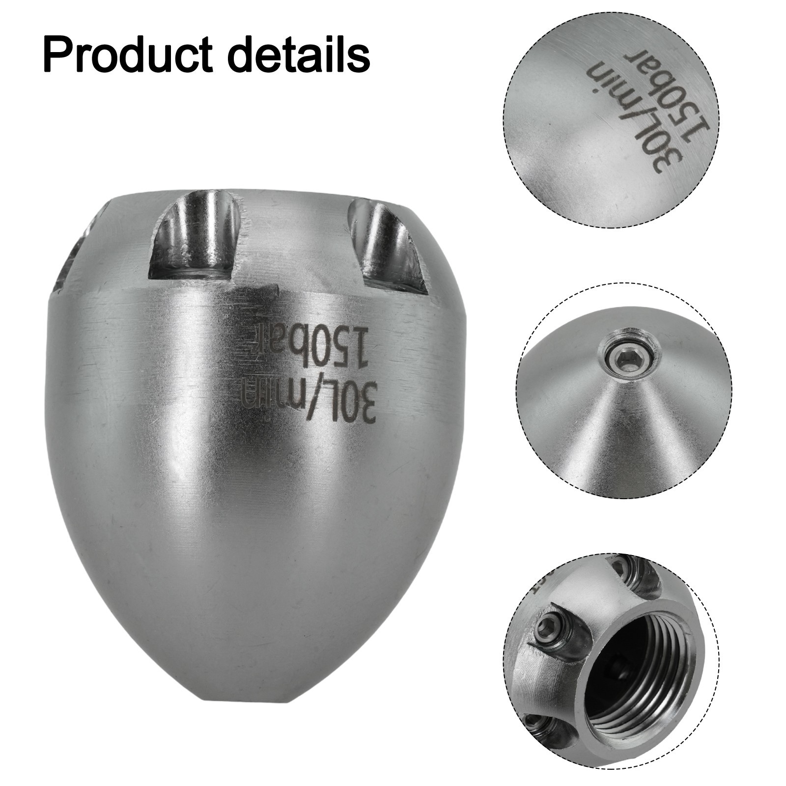 304060L High Pressure Nozzle for Cleaning Sewers with 360 Degree Rotation