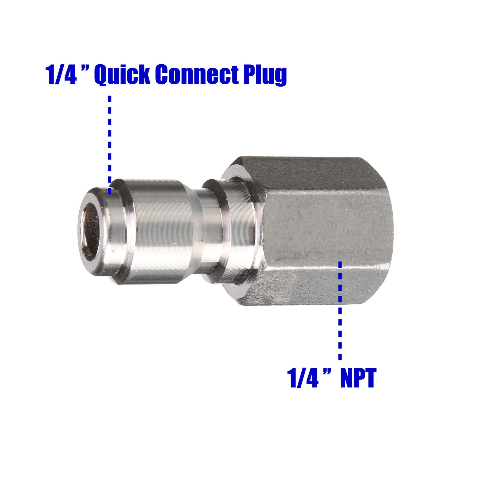 Pressure Washer Coupler, 1/4 Inch Quick Connect Plug to 1/4 Inch Female NPT F…