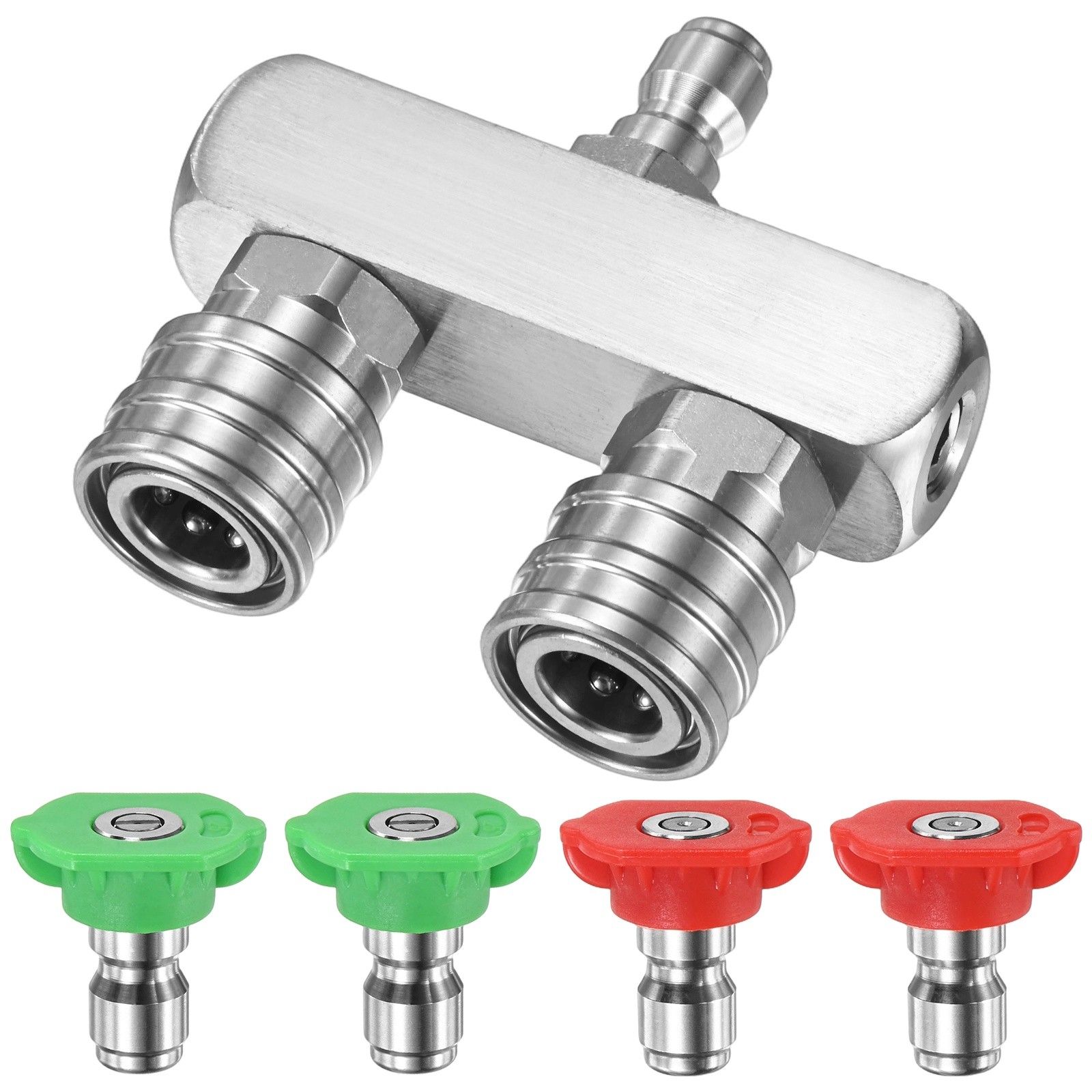 Set of 5 Pressure Washer Nozzles, 0/25° [Silver]