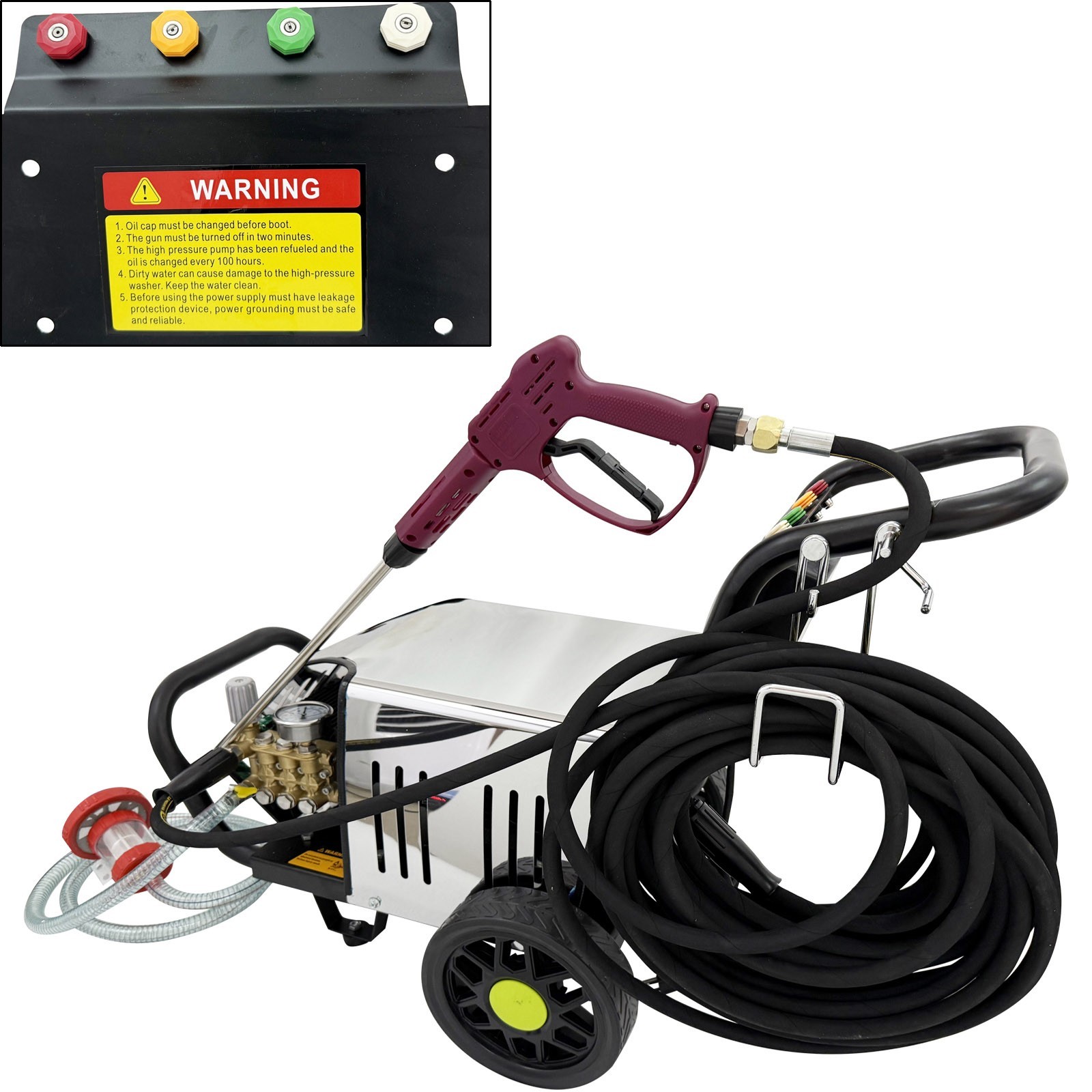 180Bar 110V Pressure Electric Ultra-High Pressure Cleaner Cleaner 4 Nozzles