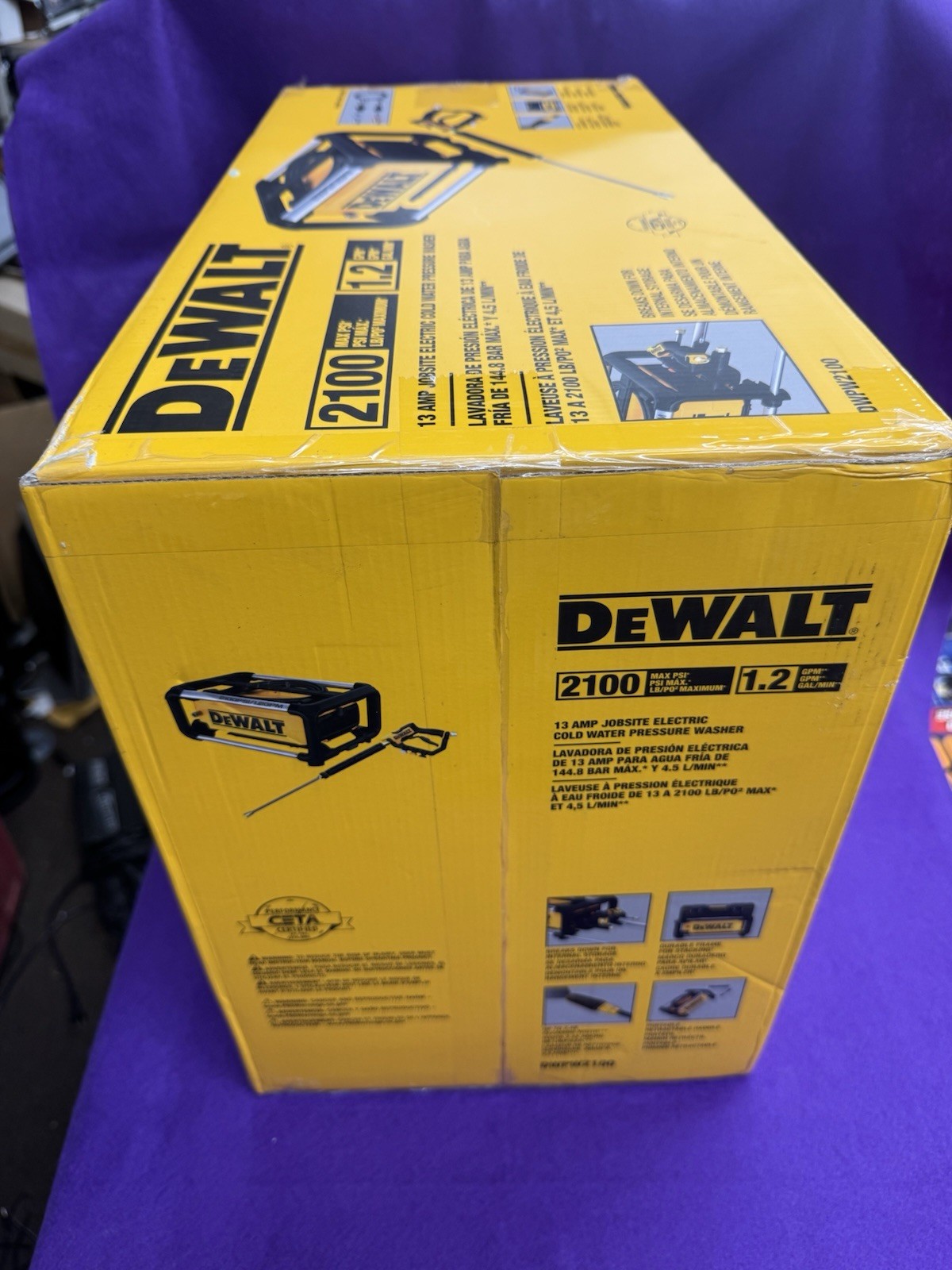 💥NEW SEALED BOX💥DEWALT DWPW2100 1.2gal 2100 PSi COLD WATER PRESSURE WASHER