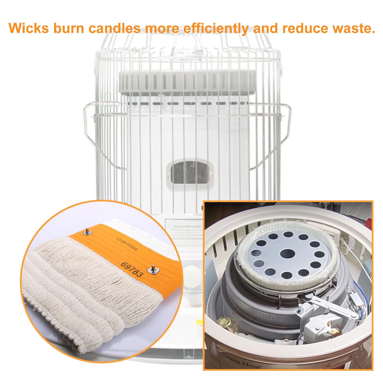 seork 32225 Kerosene Heater Wick Fits for Kero World KW-24 (A-H), White