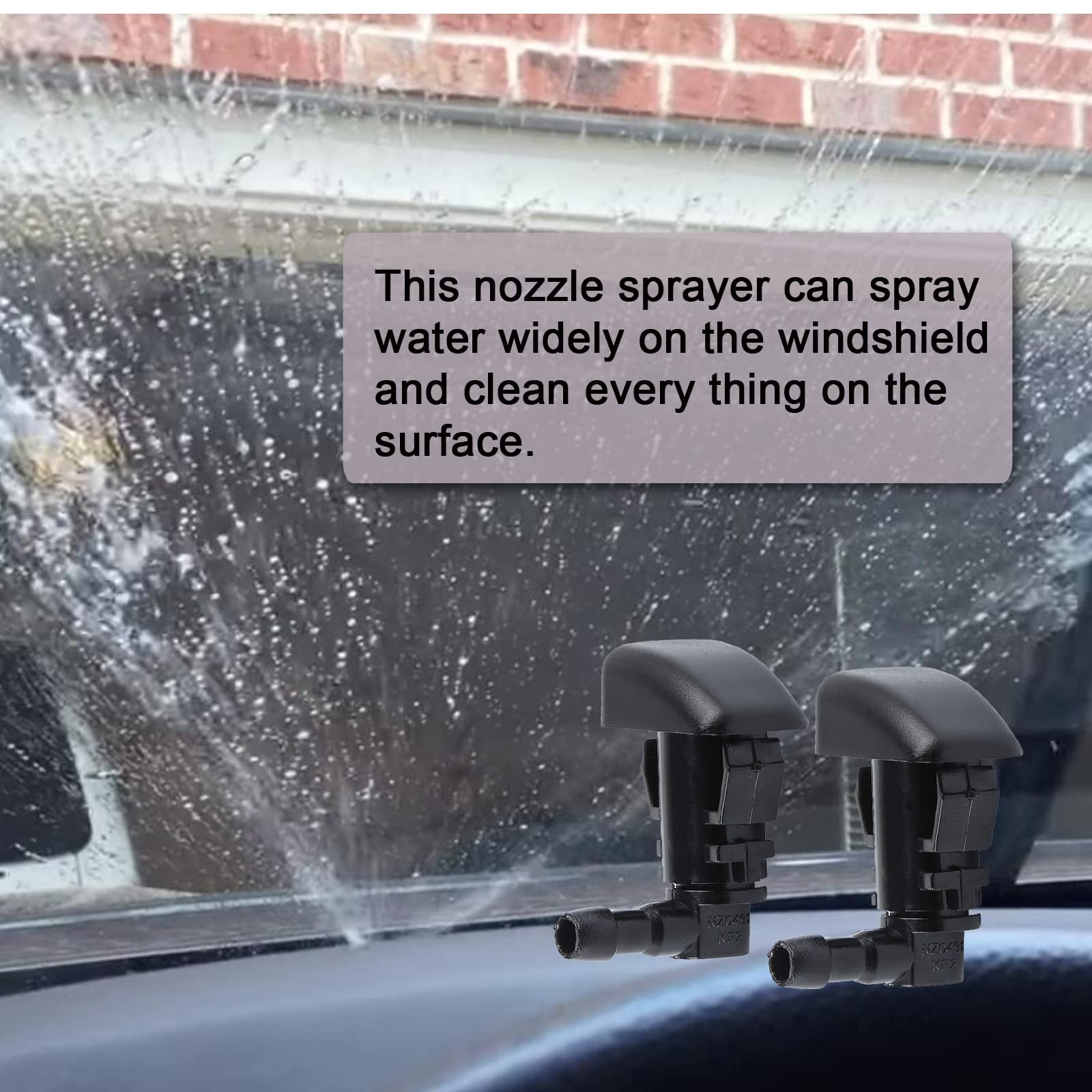 Front Windshield Washer Nozzles 8E5Z17603A without Hose Kit, Black