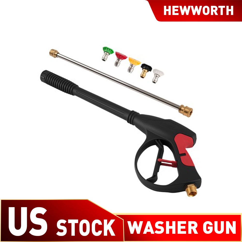Pressure Washer Gun 4000PSI with 19″ Extension Wand & 5 Quick Connect Nozzles