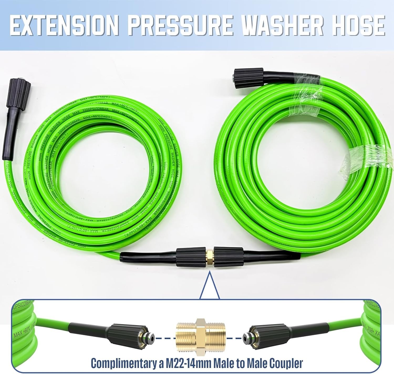 Durable 50FT High-Pressure PVC Hose – Kink Resistant for Efficient Home Cleaning