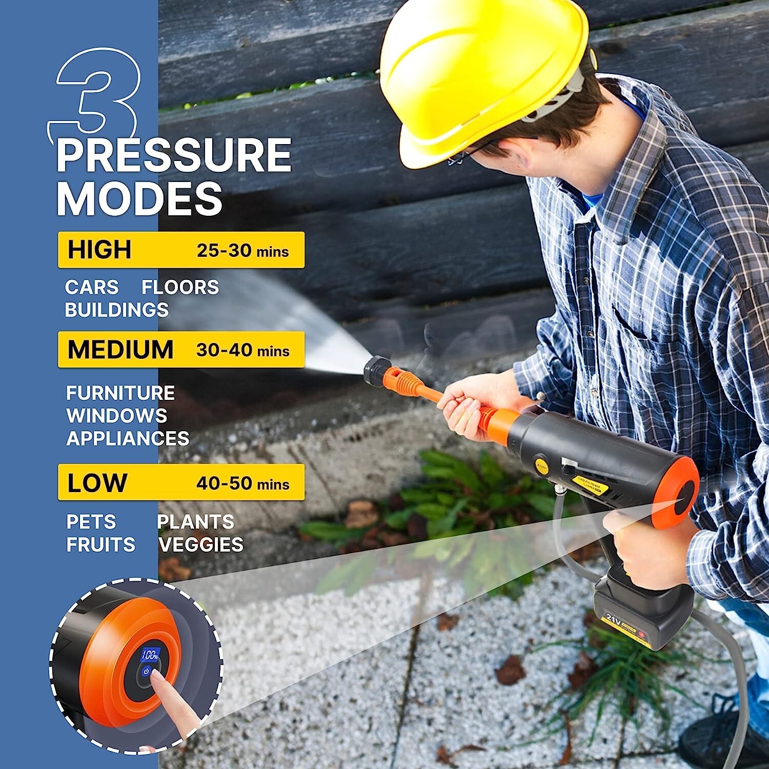 Cordless Pressure Washer – Enhanced Multifunctional Nozzles – Accessories