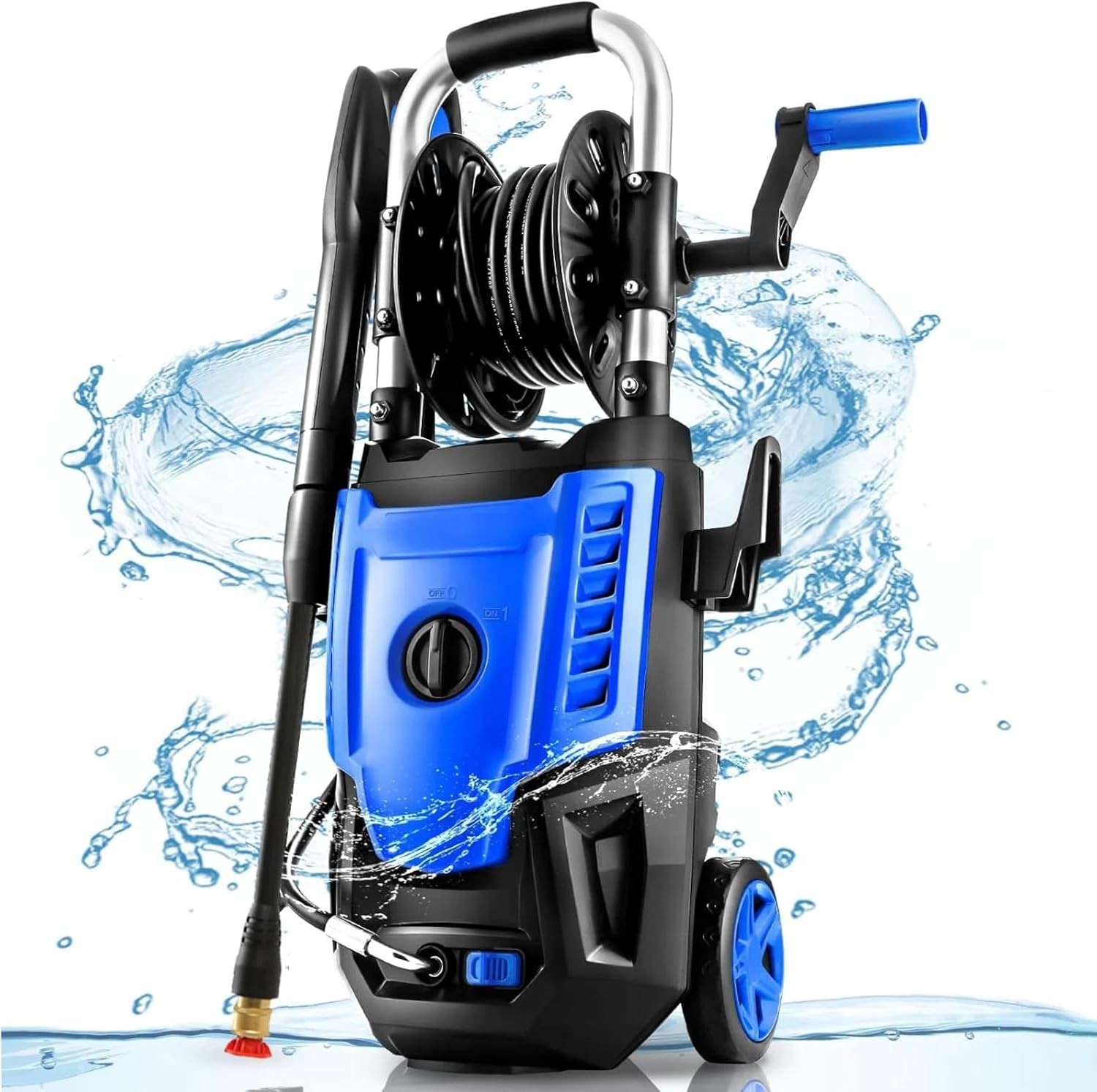 High Power 4800PSI Electric Pressure Washer – 3.8GPM, 33FT Hose Reel Included