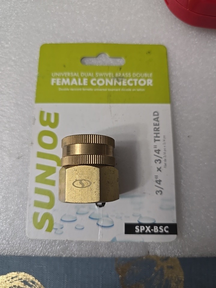 Sun Joe Dual Swivel Brass Double Female Connector | 3/4 in. for SPX Series