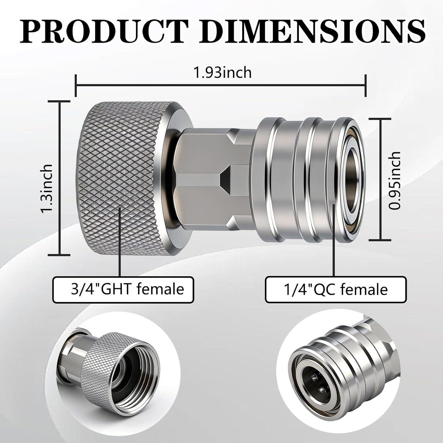 Garden Hose to Pressure Washer Adapter, 3/4″ GHT to 1/4″ Quick Connect, Convert