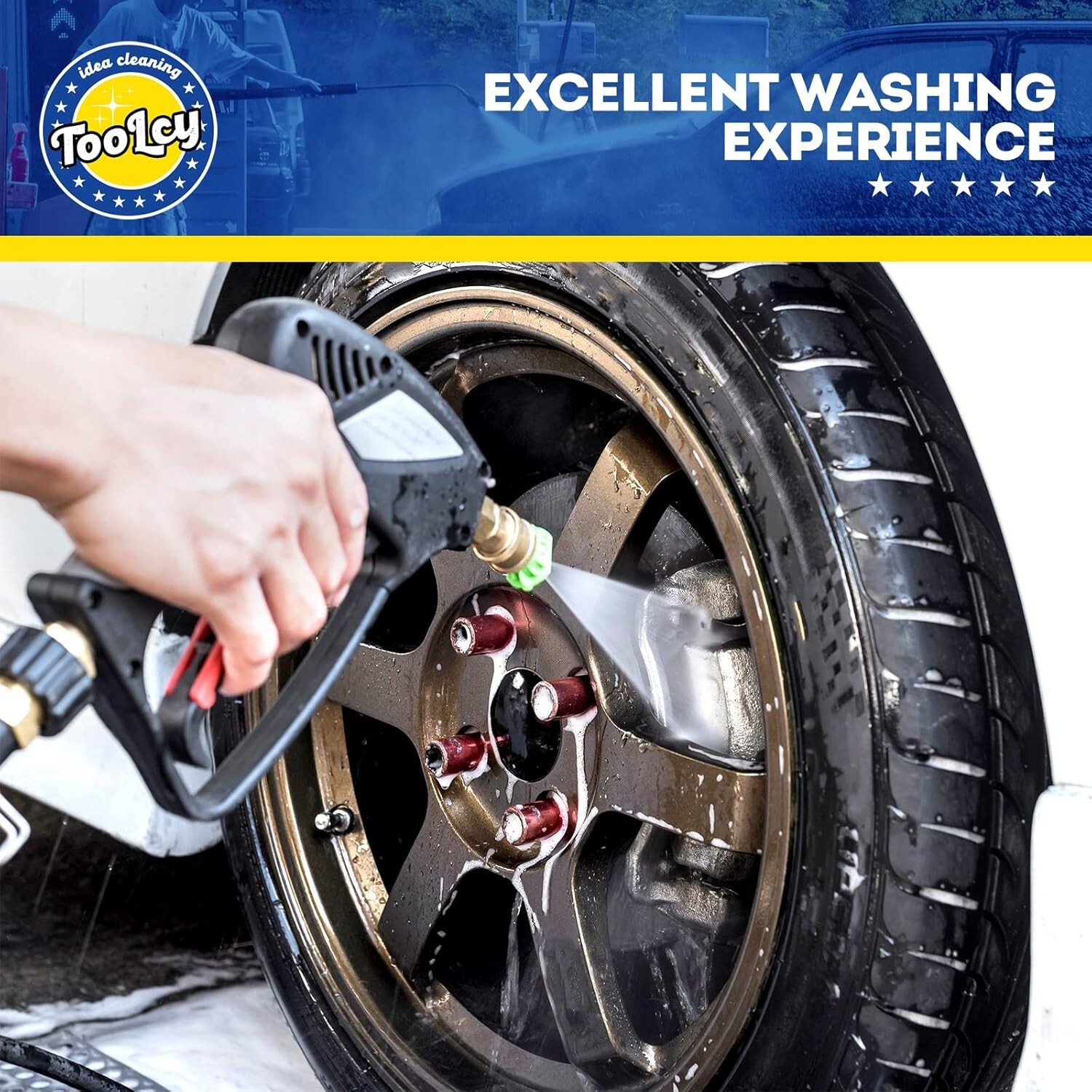 Effortless Cleaning with 5000 PSI Short Pressure Washer Gun – 360° Swivel Design