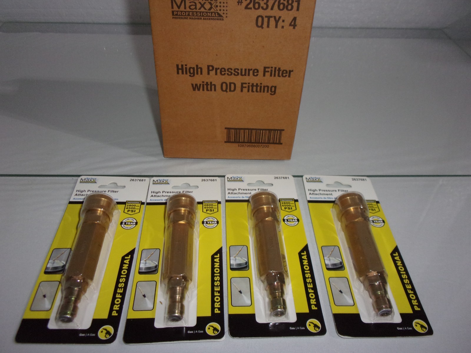 4 Pack Surface Maxx High Pressure Filter Attachment with QD Fitting #2637681