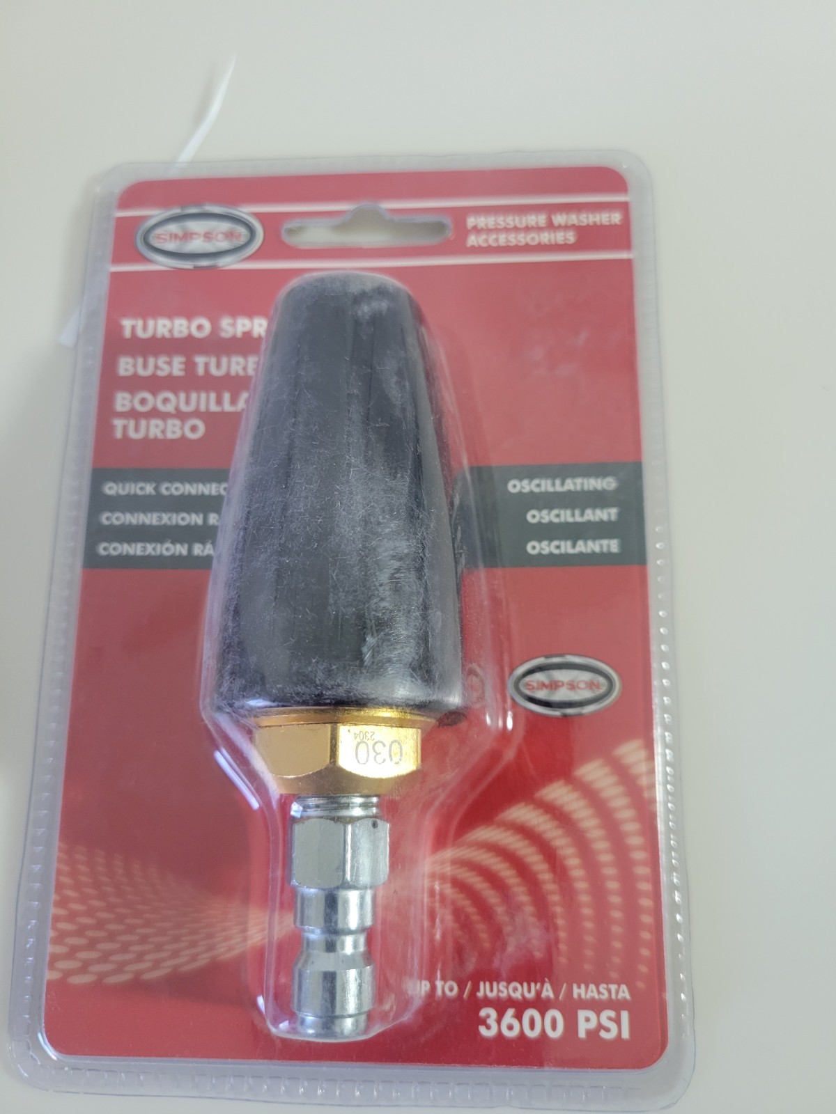 SIMPSON 80143 Universal Turbo Nozzle w/ QC for 3600 PSI Pressure Washers