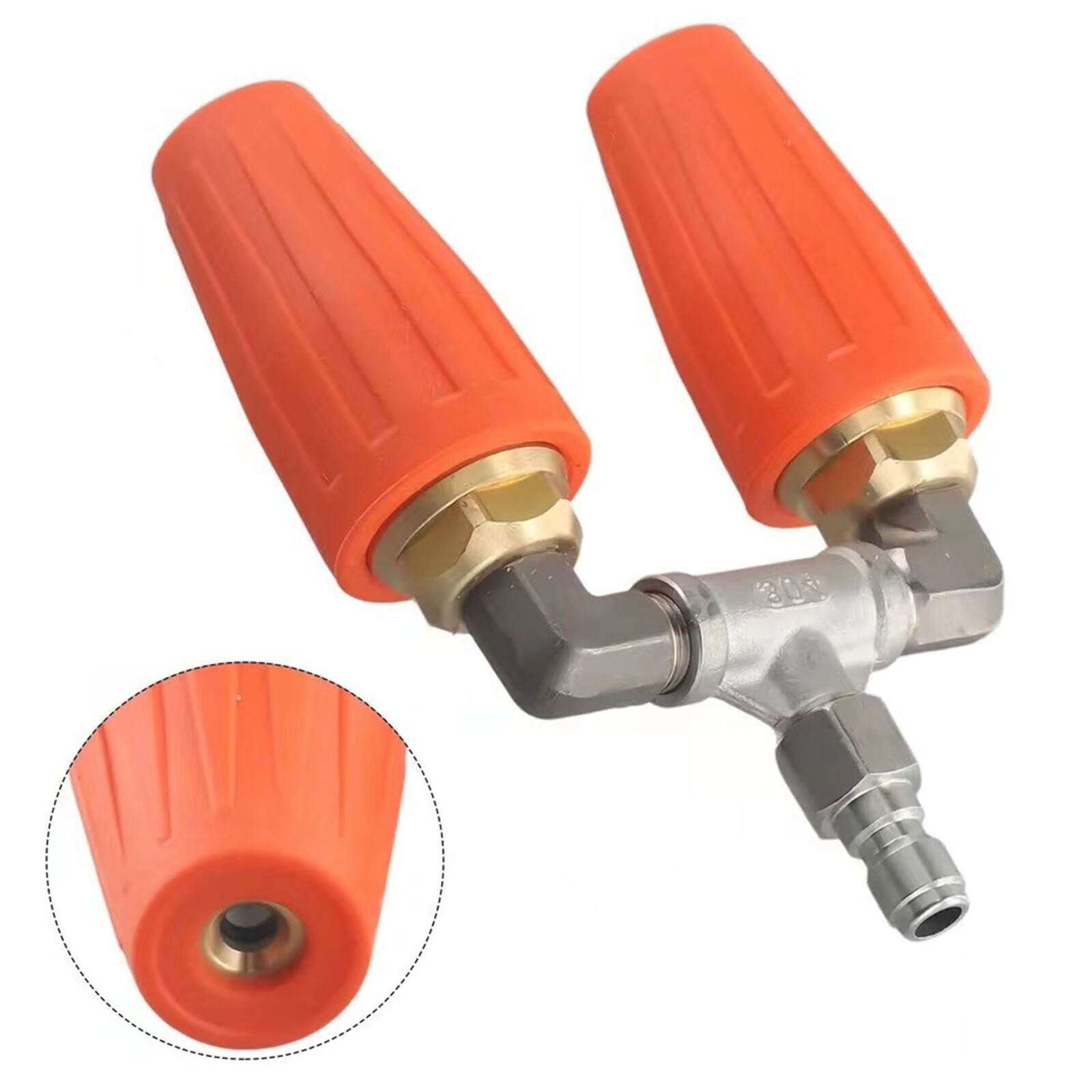 High-Pressure Washer Rotating Dual Turbo Nozzle Spray Tip1/4″ 4000PSI 4-6GPM