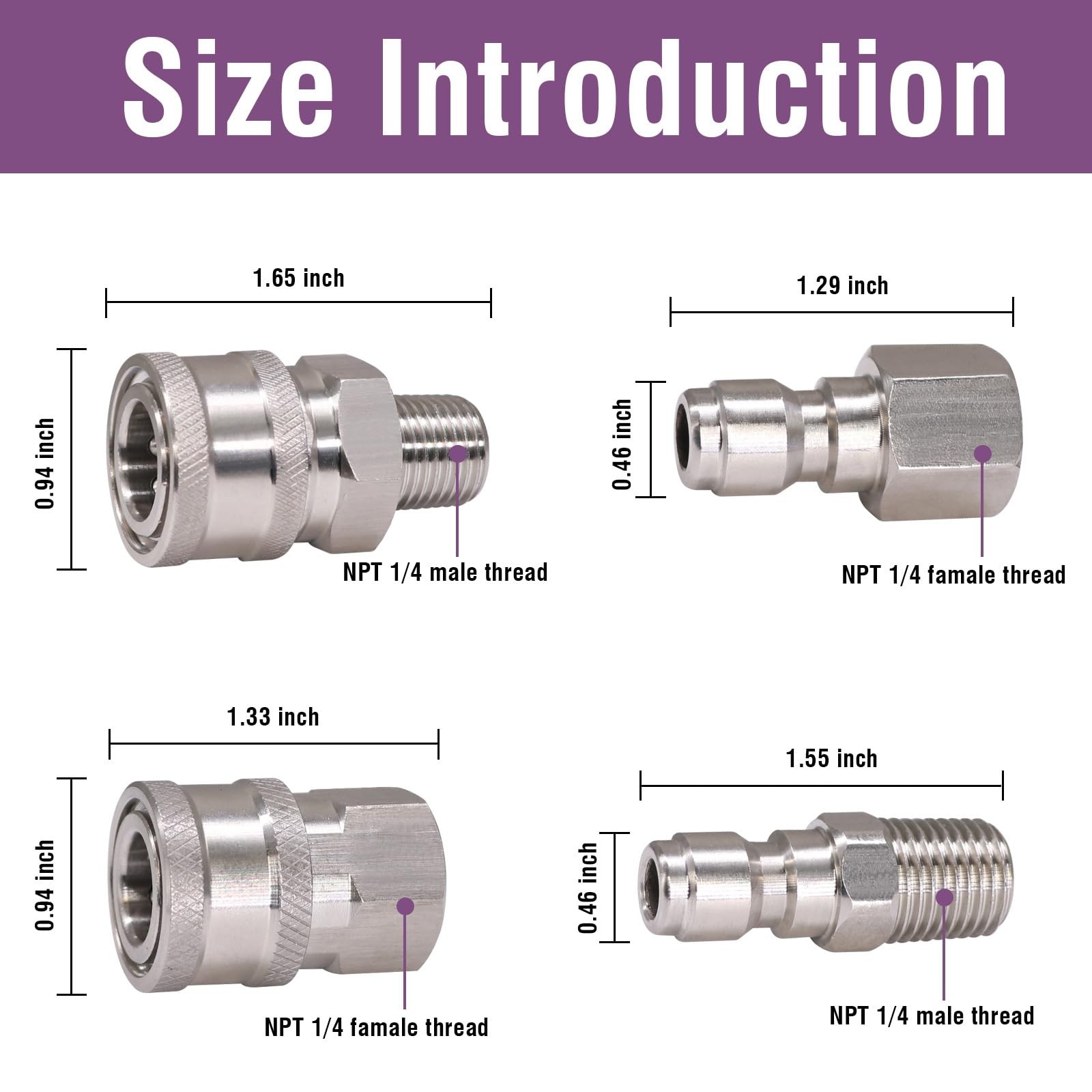 1/4 inch pressure washer quick connect fittings stainless steel power washer …